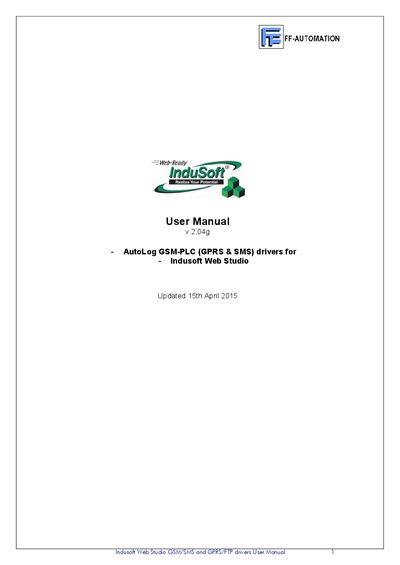Indusoft GSM/SMS and GPRS/FTP Drivers User Manual - cover page
