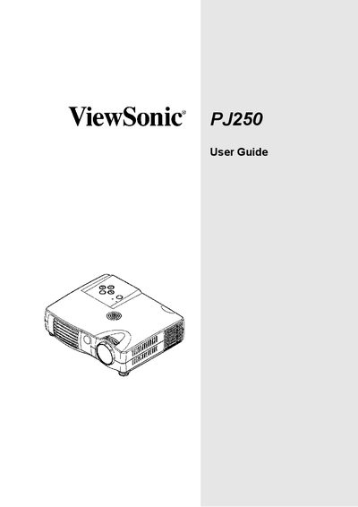 ViewSonic PJ250 User Manual - cover page