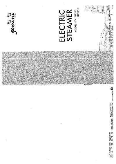 GES25/GES25B ELECTRIC STEAMER manual - cover page