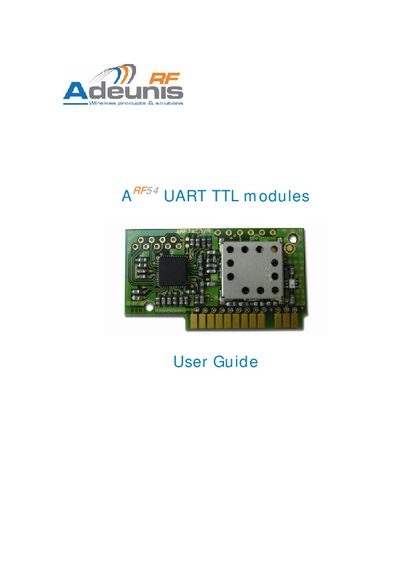 Adeunis ARF54 UART TTL Module User Manual - cover page