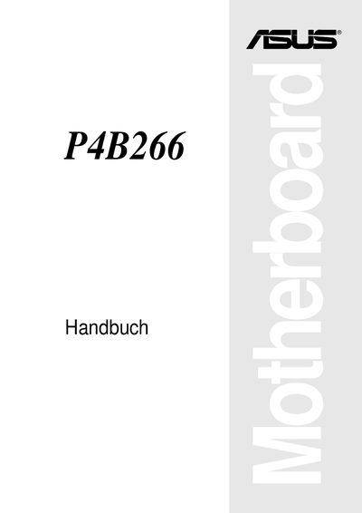 ASUS P4B266 Motherboard User Manual - cover page
