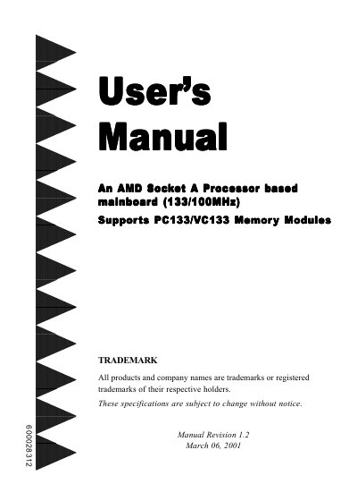 AMD Socket A Mainboard User Manual - cover page