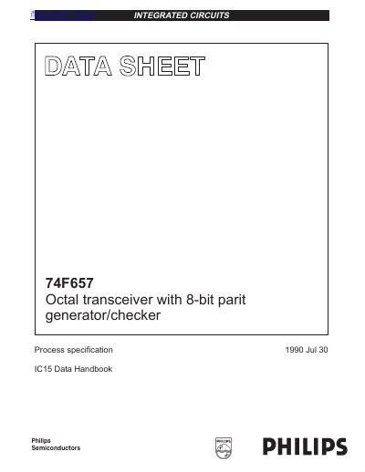 Philips 74F657 Octal Transceiver Datasheet - cover page