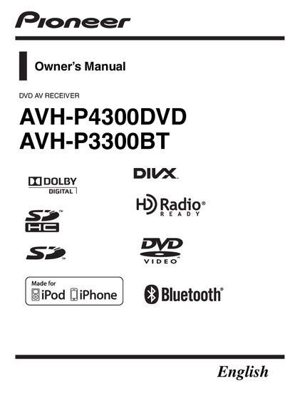 Pioneer AVH-P4300DVD / AVH-P3300BT User Manual - cover page
