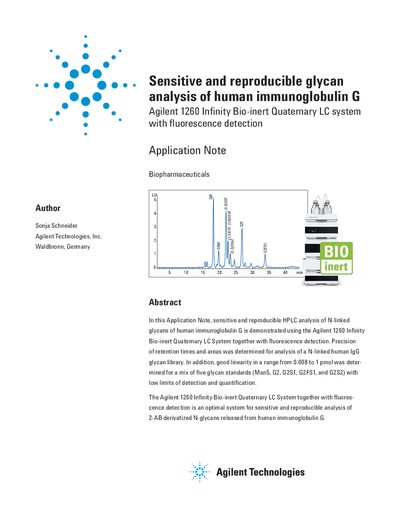 Agilent 1260 Infinity Bio-inert Quaternary LC System Application Note - cover page