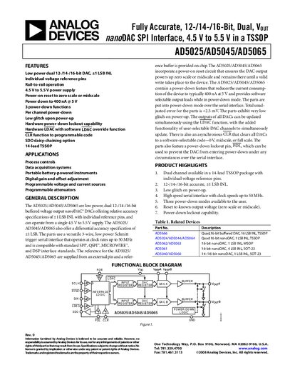 Analog Devices AD5025/AD5045/AD5065 Handbook