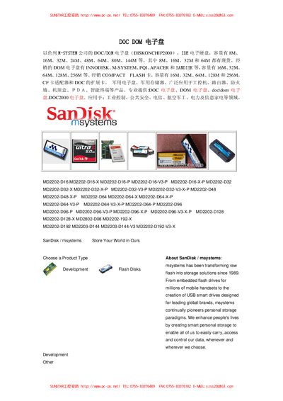 M-Systems DiskOnChip 2000 DIP Datasheet