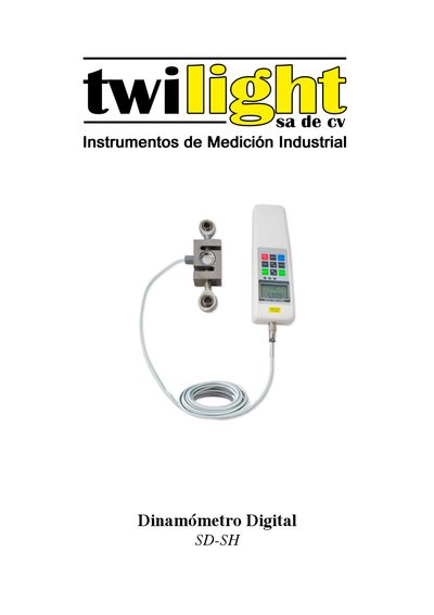 Twilight SH Digital Dynamometer User Manual - cover page