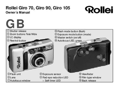 Rollei Giro 70/90/105 Camera Owner's Manual - cover page