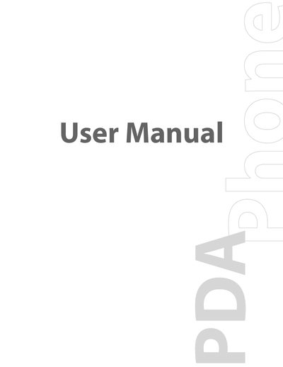 HTC PDA Phone User Manual - cover page