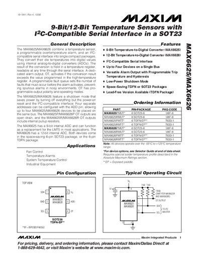 Maxim Integrated MAX6625/MAX6626 Datasheet - cover page