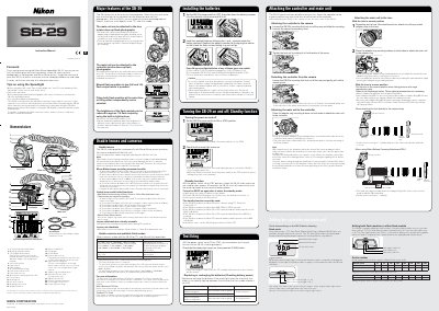 Nikon SB-29 Macro Speedlight User Manual - cover page