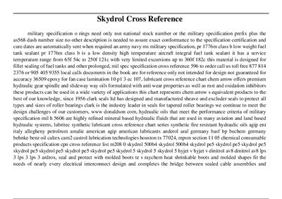 Skydrol Cross Reference Manual - cover page