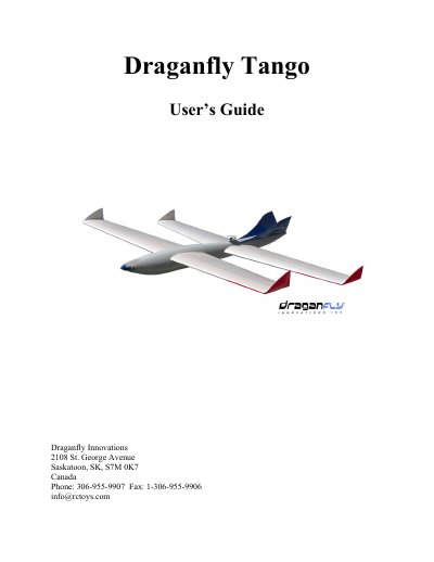 Draganfly Tango User's Guide - cover page