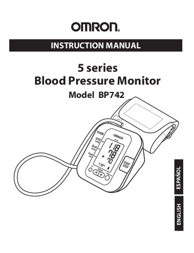 Omron BP7425 Series Blood Pressure Monitor User Manual - cover page