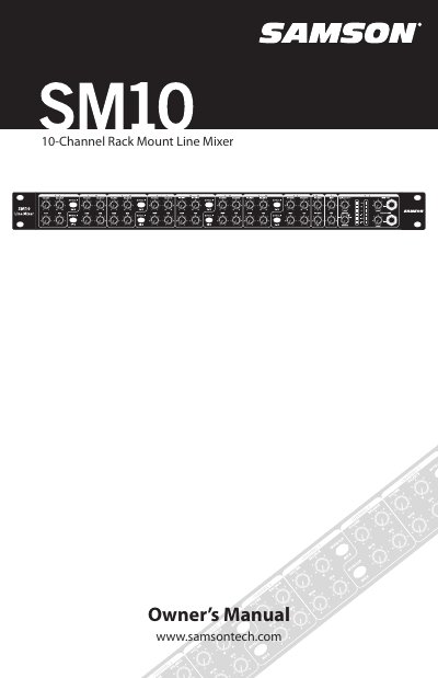 Samson SM10 10-Channel Rack Mount Line Mixer Owner's Manual - cover page