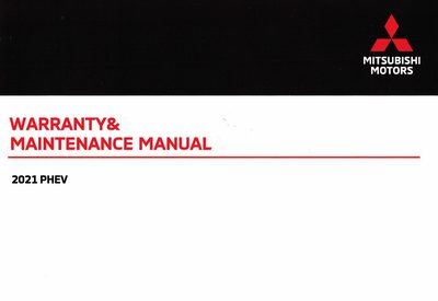 Mitsubishi Outlander PHEV 2021 Warranty and Maintenance Manual - cover page