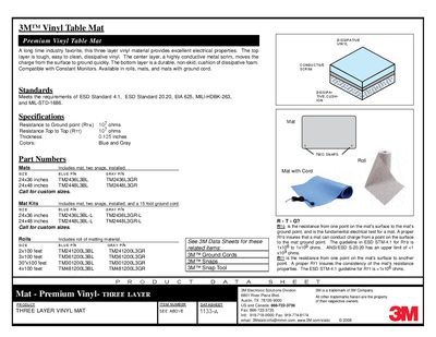 3M Vinyl Table Mat Datasheet - cover page