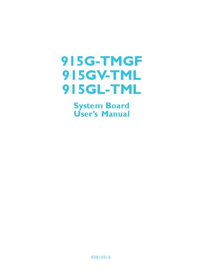 915G-TMGF System Board User Manual