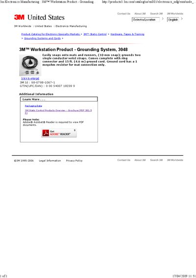 3M 3048 Grounding System Product Catalog - cover page