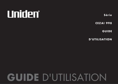 Uniden CEZAI 998 Cordless Phone User Guide - cover page