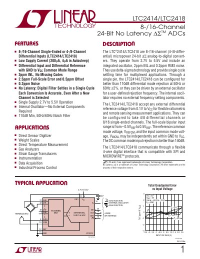 Linear Technology LTC2414/LTC2418 Handbook - cover page