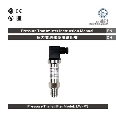 Ludwig Schneider LW-PS Pressure Transmitter User Manual