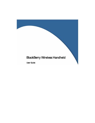 BlackBerry 6710/6720 Wireless Handheld User Guide - cover page