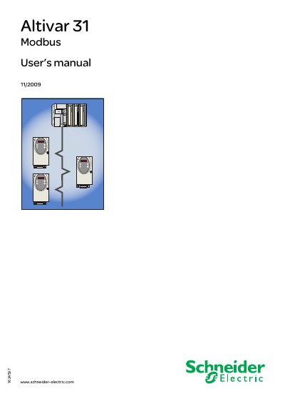 Schneider Altivar 31 Modbus User Manual - cover page