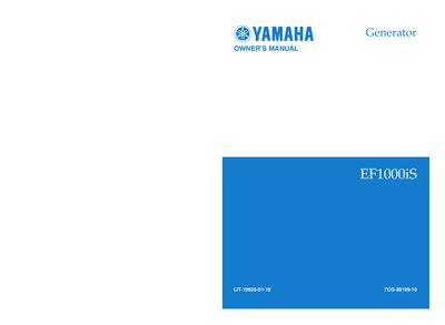 Yamaha EF1000iS Owner's Manual - cover page
