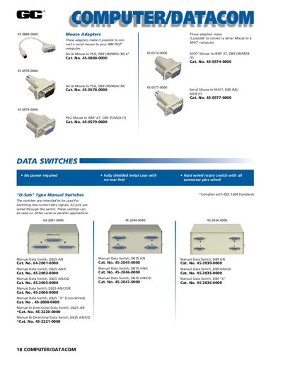 GC Computer/Datacom Product Leaflet - cover page