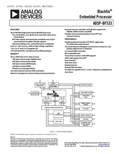 Analog Devices ADSP-BF533 Blackfin Embedded Processor Handbook