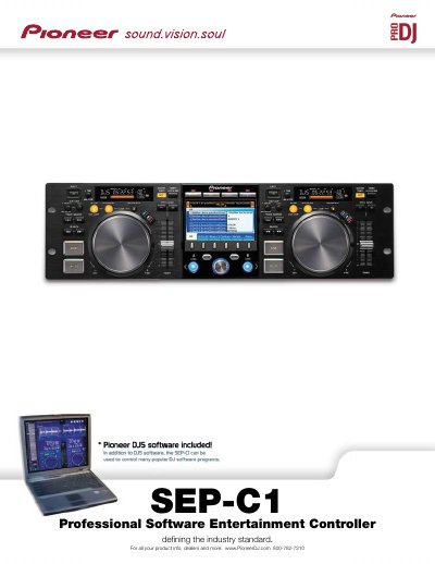 Pioneer SEP-C1 Professional Software Entertainment Controller User Guide - cover page