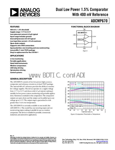 Analog Devices ADCMP670 Datasheet - cover page