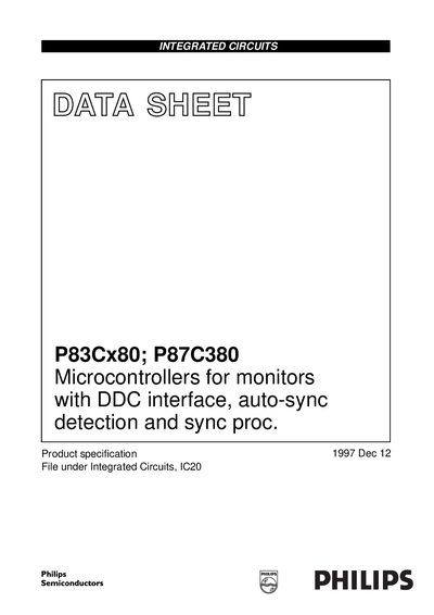 Philips P83Cx80 / P87C380 Microcontroller Datasheet - cover page