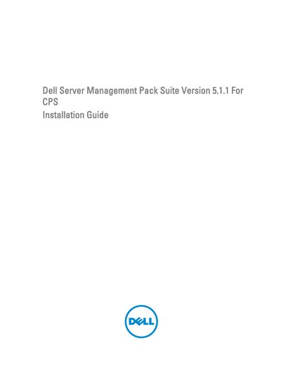 Dell Server Management Pack Suite 5.1.1 for CPS Installation Guide - cover page