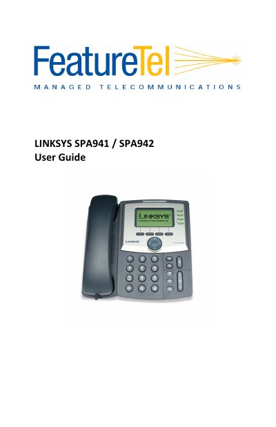 Linksys SPA941 / SPA942 IP Phone User Guide - cover page