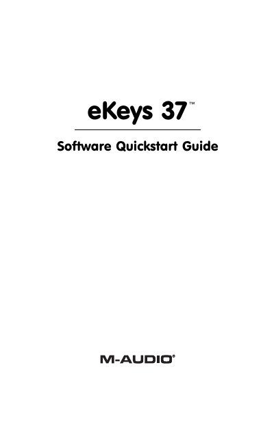 eKeys 37 Software Quickstart Guide