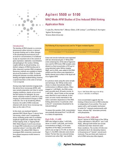 Agilent MAC Mode AFM Studies of DNA Kinking Application Note - cover page