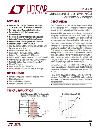 Linear Technology LTC4060 Datasheet - cover page