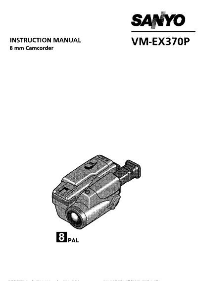 Sanyo VM-EX370P Camcorder User Manual - cover page