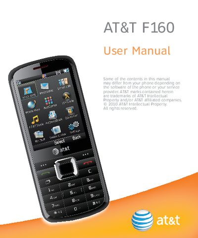 AT&T F160 User Manual - cover page