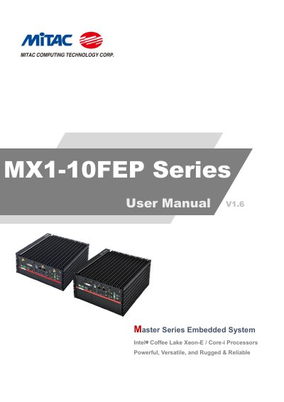 MiTAC MX1-10FEP Series Embedded System User Manual - cover page