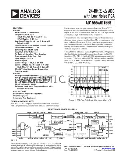 Analog Devices AD1555/AD1556 Handbook - cover page
