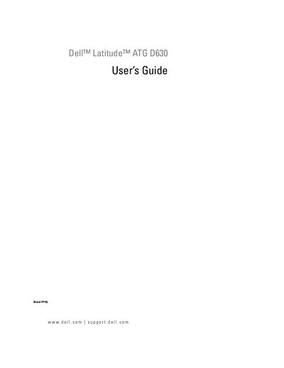 Dell Latitude ATG D630 User Guide - cover page