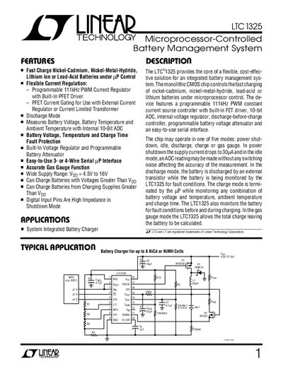 Linear Technology LTC1325 Datasheet - cover page