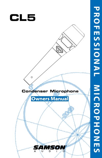Samson CL5 Condenser Microphone Owner's Manual - cover page