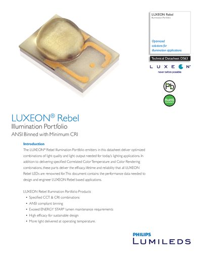 Philips Lumileds LUXEON Rebel Technical Datasheet DS63 - cover page