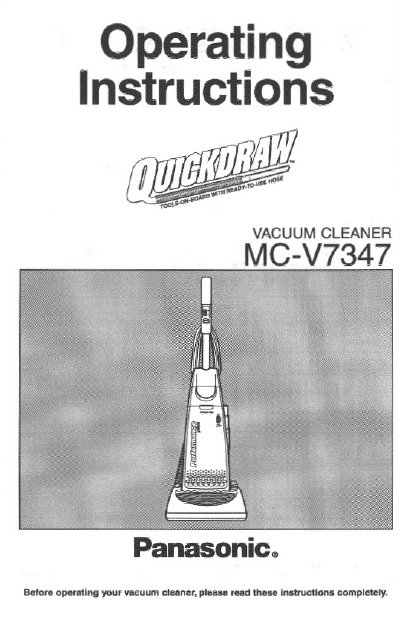 Panasonic MC-V7347 Vacuum Cleaner Operating Instructions - cover page