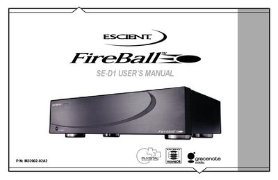 Escient FireBall SE-D1 User Manual - cover page